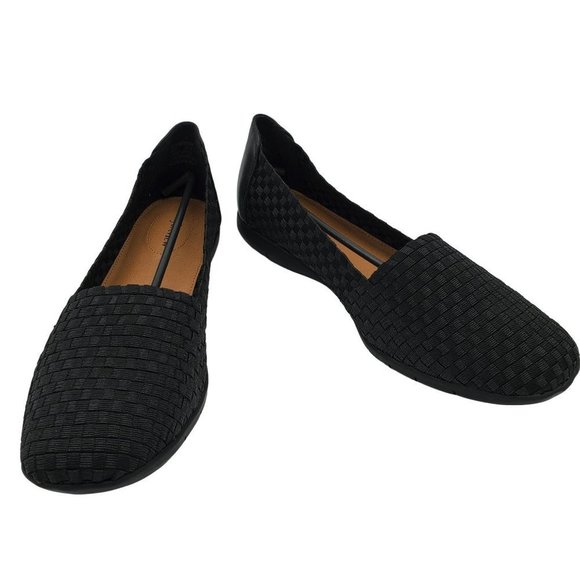 comfortview Shoes - COMFORTVIEW The Bethany Black Nylon Woven Mesh Stretch Flat Shoes Size 11 M NWOB